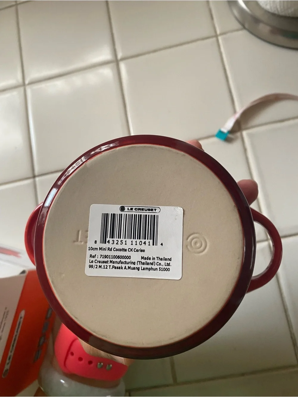 Le Creuset Red Stoneware Mini Cocotte with Lid and Red Cappuccino Cup